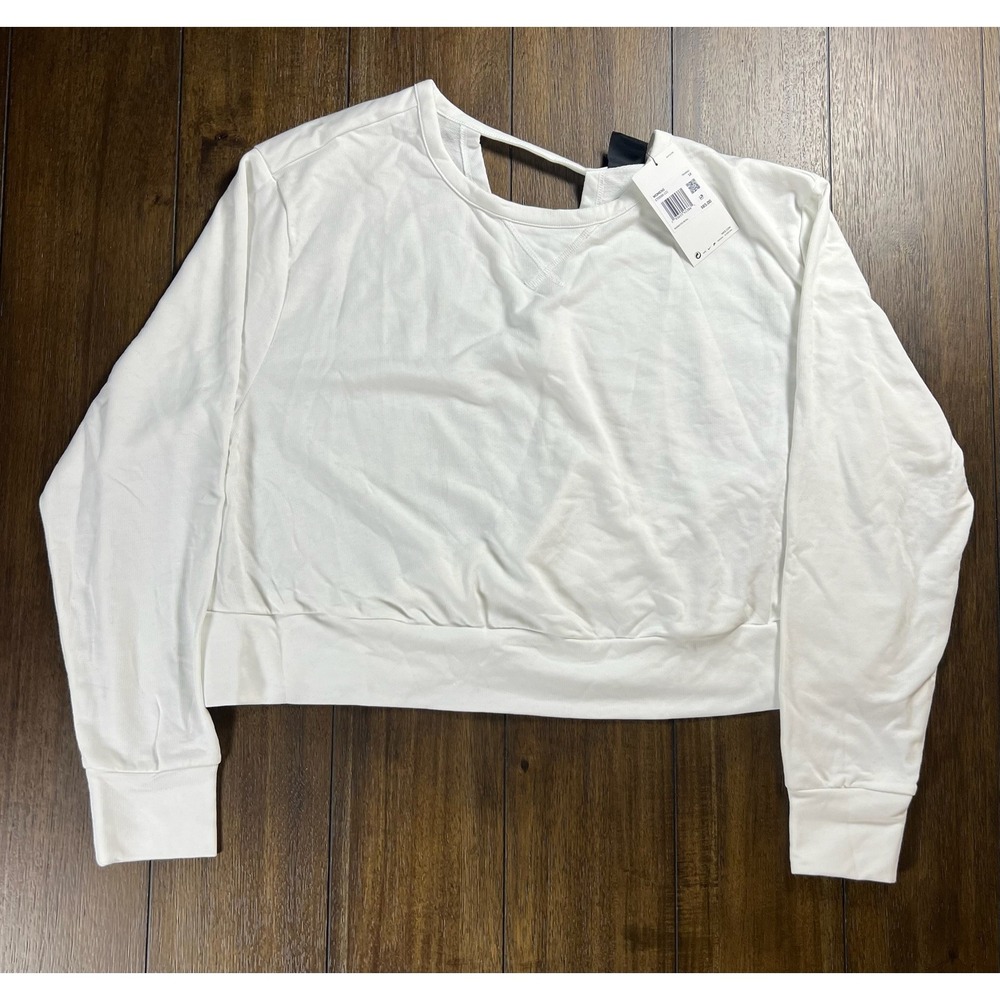Nike Dri-FIT White Open Back Crossover Training Sweatshirt CT0599-121 Womens 1X
